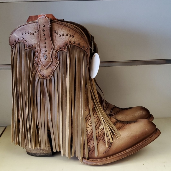 corral fringe ankle boots